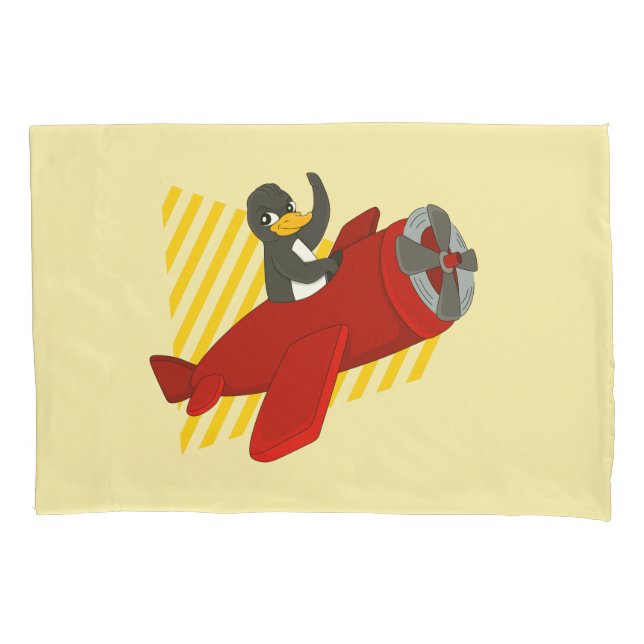 Cojín Funda de almohadas personalizado de pingüino volad (Anverso)