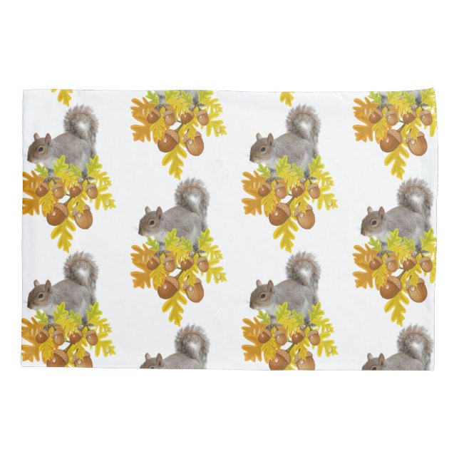 Cojín Funda de almohadas Squirrel Acorns (Reverso)