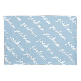 Cojín Funda de almohadilla de nombre cursivo azul