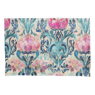 Cojín Funda de edredón floral rosa Art Nouveau