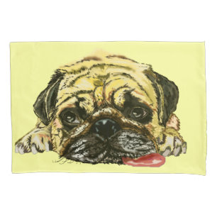 Cojín Funda divertida de almohada con perro de pug - Col