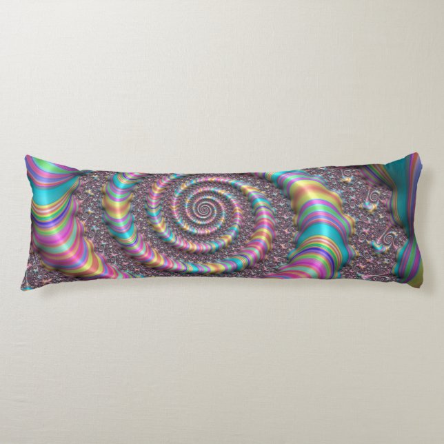 Cojín Funky Psicodélico Arcoiris Unicornio Fractal Nauti (Anverso)
