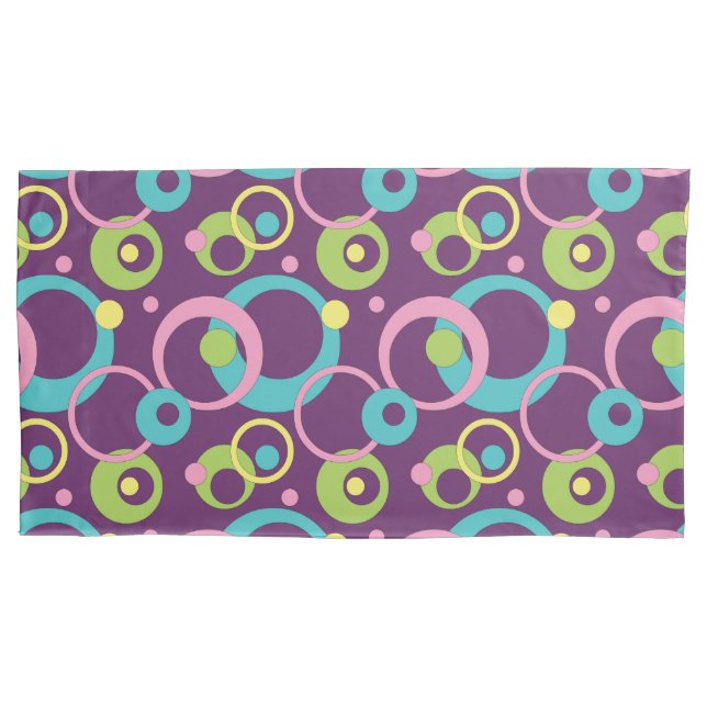 Cojín Funky Purple Circles Funda de almohada (Anverso)