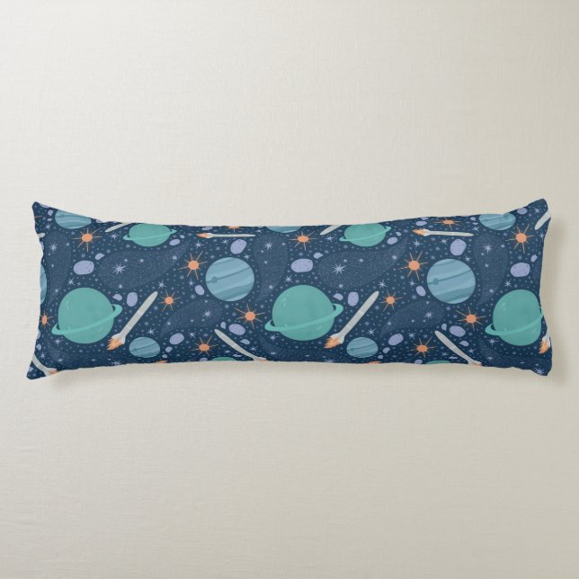 Cojín Galaxia de planetas y cohetes (Anverso)
