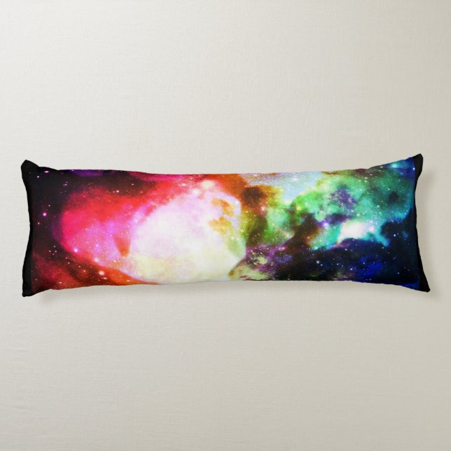 Cojín Galaxia Nebulosa Arcoiris (Reverso)