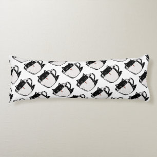 Cojín Gatito negro con nariz roja escondido en una taza