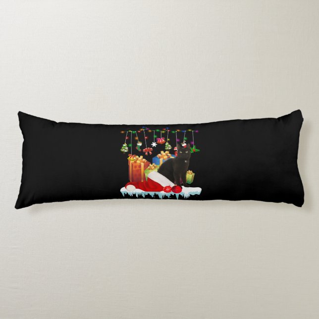 Cojín Gato Negro Presente De Mis Navidades (Anverso)