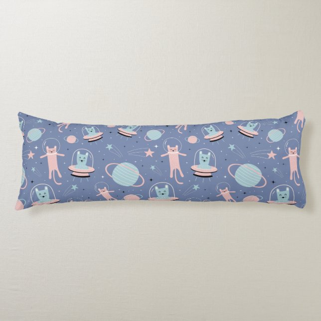 Cojín Gatos espaciales cortos (Anverso)