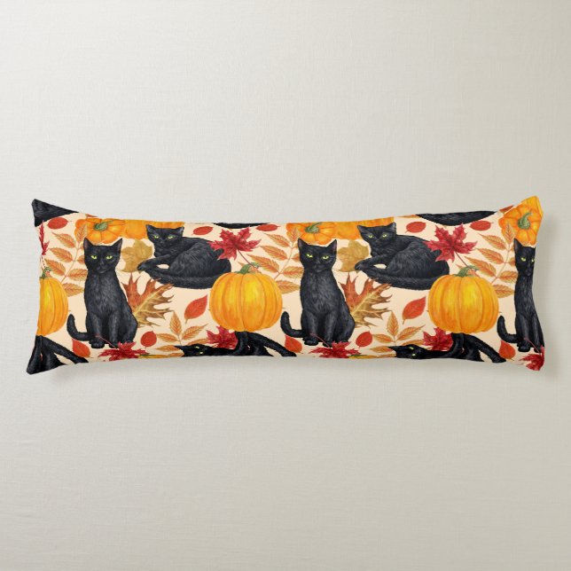 Cojín Gatos negros y calabazas (Anverso)