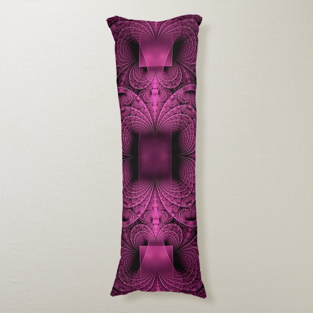Cojín geometría de patrón de magenta fractal (Frente vertical)