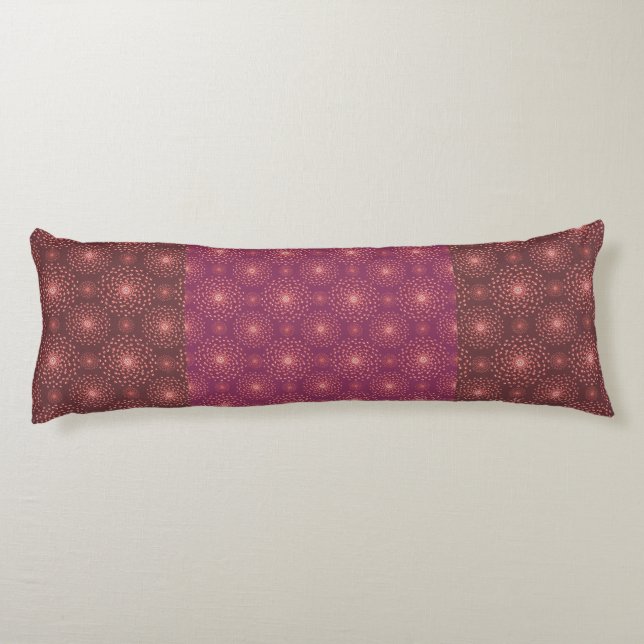 Cojín Geometric Ethnic Pattern Body Pillow – Burgundy Re (Reverso)