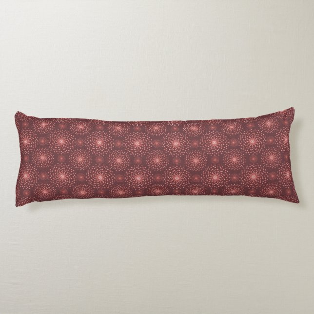 Cojín Geometric Ethnic Pattern Body Pillow – Burgundy Re (Reverso)