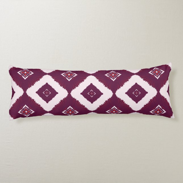 Cojín Geometric Ethnic Pattern Body Pillow – Burgundy Re (Reverso)