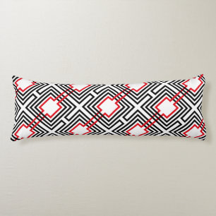 Cojín Geométrico Rojo Negro y Blanco