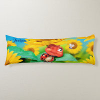 Gigante Cushion dormido Ladybug en Sunflowers.