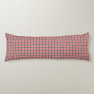 Cojín Gingham de cuadros rojos, negros y blancos