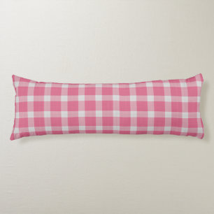 Cojín Gingham de cuadros rojos sonrosados