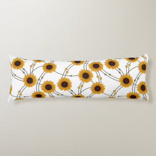 Cojín Girasoles Amarillos Florales Retro al Azar Art Nou