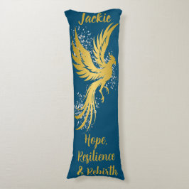 Cojín Glam Gold Phoenix Silver Purpurina Monograma Azul