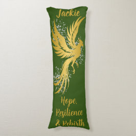 Cojín Glam Gold Phoenix Silver Purpurina Monograma Verde