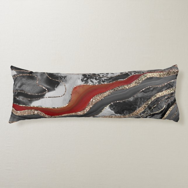 Cojín Glam, Purpurina de Agate de Mármol Líquido, Purpur (Anverso)