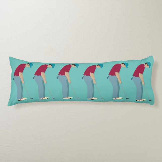 Cojín Golfistas azules verde azulados con bolas (Anverso)