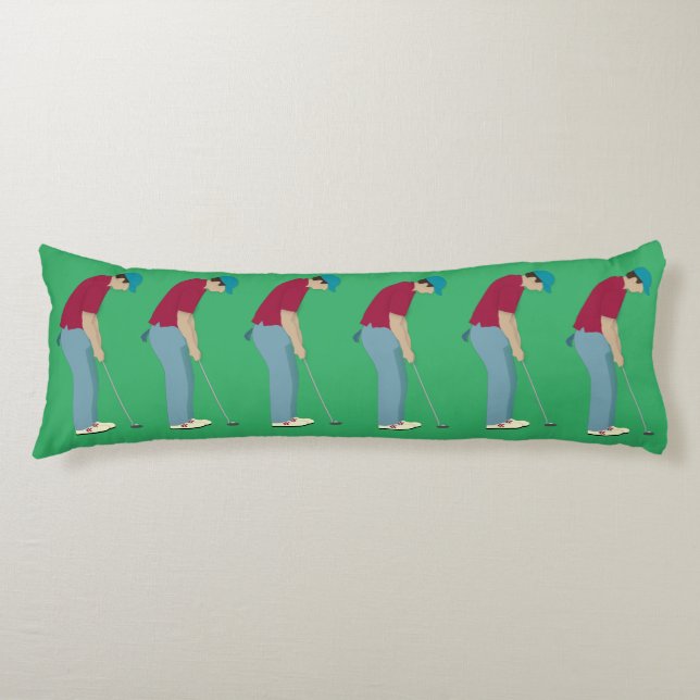 Cojín Golfistas verdes colocando bolas (Anverso)