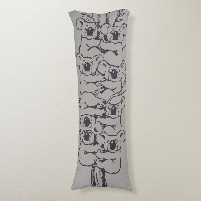 Cojín Gracioso Ilustracion del árbol de escalada de Koal (Frente vertical)