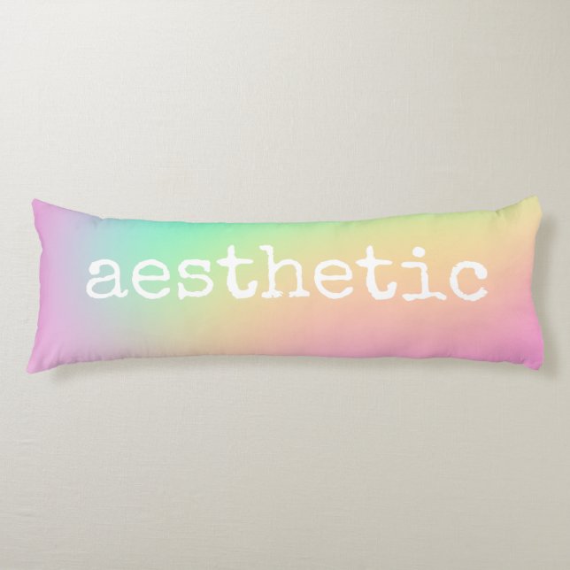 Cojín Gradiente de arcoiris suave y estético (Anverso)