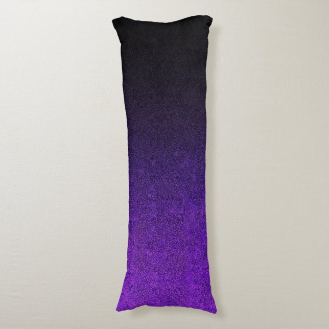 Cojín Gradiente de Purpurina morado y negro (Frente vertical)