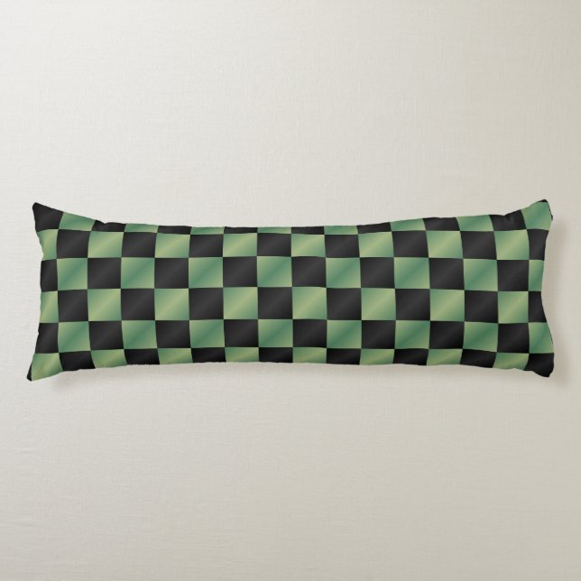 Cojín Gradiente negro verde oliva moderno controlado (Anverso)
