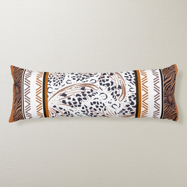 Cojín Gráficos de impresiones de animales marrones, oxid (Anverso)