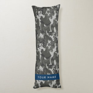 Cojín Gray Camouflage Pattern, Your name, Personalize