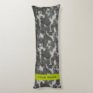 Cojín Gray Camouflage Pattern, Your name, Personalize