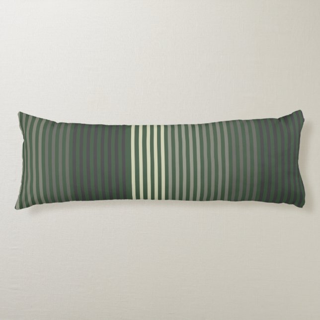 Cojín Green, Gray, Black, Cream Stripes (Anverso)