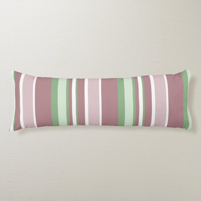 Cojín Green, Rose and Pink Stripes (Anverso)