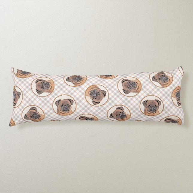 Cojín Griffon de Bruselas Pintura de Perro Cutáneo Rojo  (Anverso)