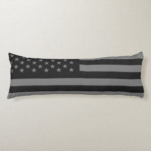 Cojín Gris del negro de la bandera americana