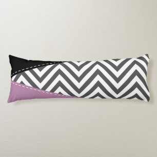 Cojín Gris Zigzag, Gris Chevron, Zigzag Pattern, Púrpura