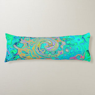 Cojín Groovy Abstract Retro Arcoiris Liquido Swirl