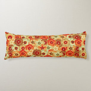 Cojín Groovy Retro Naranja Hippie FlowPattern