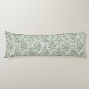 Cojín Grunge Damask Huevo de Pato Azul Sage Verde