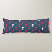 Grungy Calavera anatómica Polkadots azul rojo blan