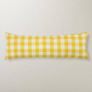 Cojín Guardería de granja a cuadros amarillo dorado