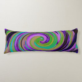Cojín Guay Retro Purple and Chartreuse Liquid Art Swirl