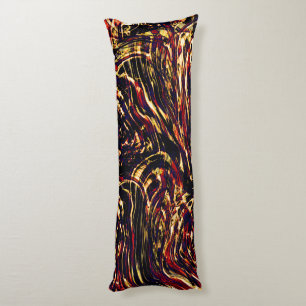 Cojín Guerra de cintas de oro contra fondo rojo y negro