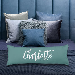 Cojín Guión verde oscuro de nombre cian