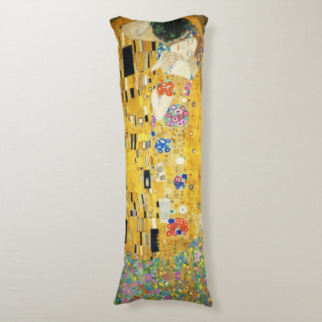 Cojín Gustav Klimt La Pintura Art Nouveau del Kiss (Frente vertical)