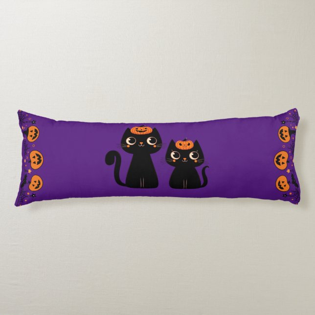 Cojín Halloween/Otoño/Calabaza/Gato (Anverso)