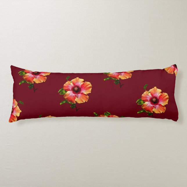 Cojín HAMbyWG - Hawain Hibiscus on Cranberry (Anverso)